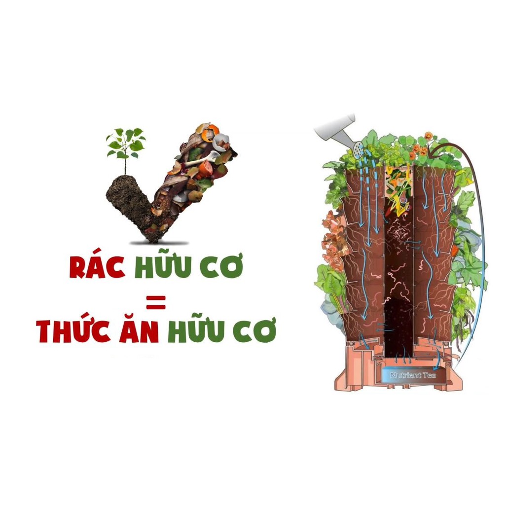 Ứng dụng nguyên lý ủ compost của tháp trồng rau hữu cơ