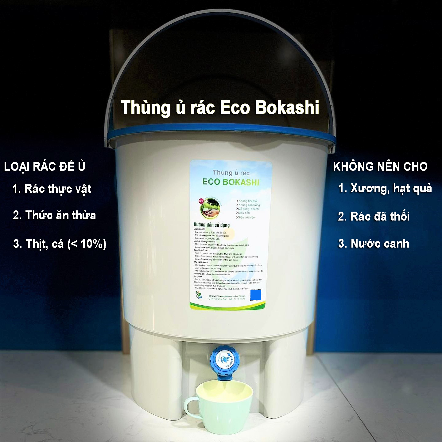 Thùng ủ rác Eco Bokashi